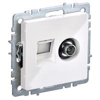Розетка 2СП TV+RJ45 кат.5Е мех.бел.Brite