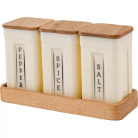 Набор контейнеров для специй на дер.подставке 0,2*3шт