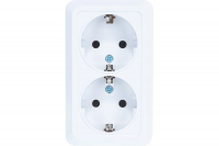 Розетка 2ОП с/з бел. Олимп О0128