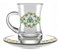 Чайная пара 145мл Армуду с ручкой Арабеска з2411д/ар