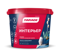 Краска В/Д W3 2,5кг влагостойкая белая "PARADE"
