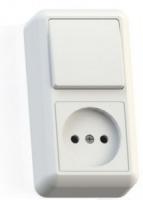 Блок БКВР-427 ОП 1роз+1выкл Оптима бел.БКВР-427