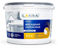 Краска ВД фасадная 6,5кг Лакра белый