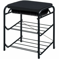 Банкетка с мягким сиденьем и ящиком БП1-1Ч черн/мат.черн