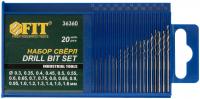 Набор сверл по металлу микро 0,3*16мм 20шт 36360