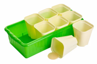 Горшок д/рассады набор "Дом и Дача" 8 стаканчиков цветной  