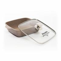 Жаровня квадратная 28*28 Гранит brown 39806