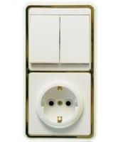 Блок БКВР-032"З" СП (евророзетка+2-кл выкл)