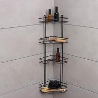 Полка д/ванной угловая, 4-х ярусная, NATIVE черный матовый, 9717967