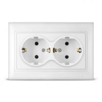 Розетка евро 2СП Севиль бел. 16А керамика С0128