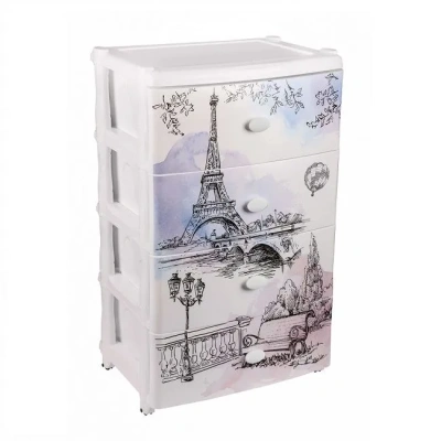 Комод 4-х секц.широкий Весна в Париже М2266