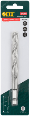 Сверло по металлу HSS 10мм хв. под биту 34100