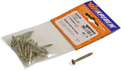 Шуруп желтый цинк 4,0/35  17шт