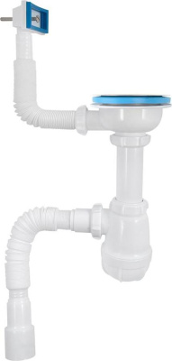 PB0148-20-MR Сифон д/мойки Aguant 3 1/2"х40 с пласт.решеткой, прям.перелив