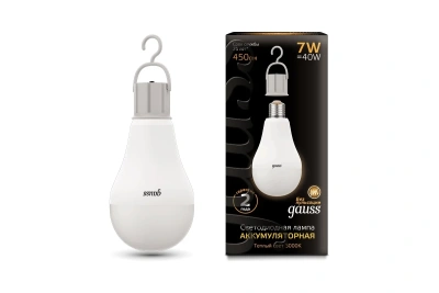 Лампа аккам.7Вт Е27 Gauss 3К 102402107