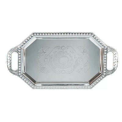 Поднос серебро 38*19,5*1,5см метал.с гальв.покр. 4124048
