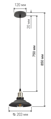 Подвес PL4 Эра BK/BN Е27 шагрень/темн никель