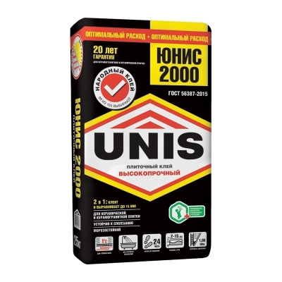 Клей плиточный "ЮНИС 2000" (чёрный) 25кг