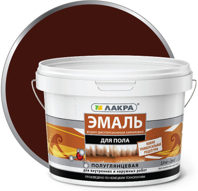 Эмаль д/пола акрил.красно-коричн.2,4кг ЛАКРА