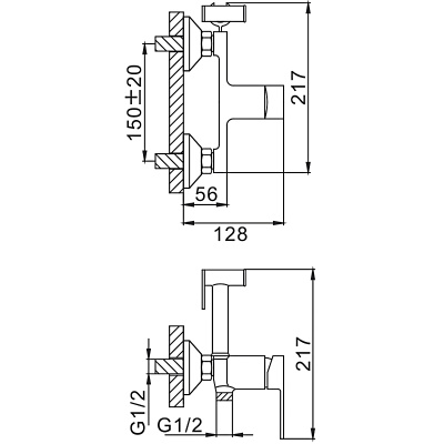 Смеситель F2041 c гигиенич. душем