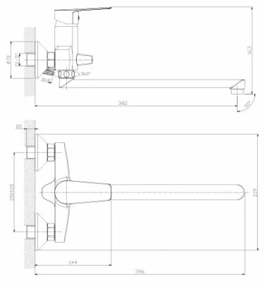 Смеситель для ванны S35-33