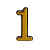 Цифра Большая пластик "1" золото