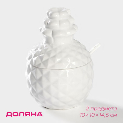Банка д/сыпучих 300мл с ложкой ананас 9820294