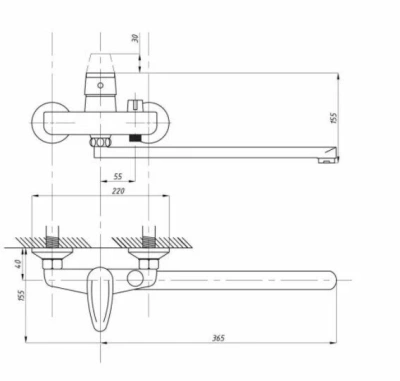 Смеситель для ванны TSB 942-1202 Подольск