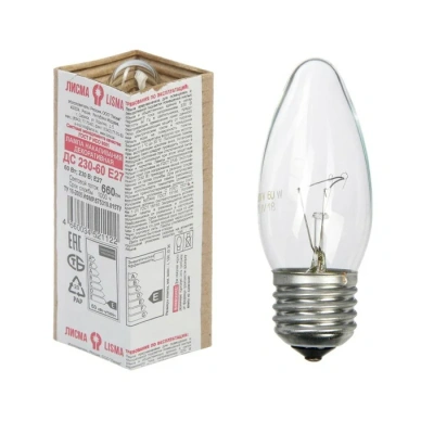 Лампа ДС-230-60Вт Е27 свеча