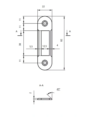 Ответная планка Aпекс BP-5001-CR хром