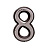 Цифра Большая пластик "8" хром
