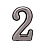 Цифра Большая пластик "2" хром