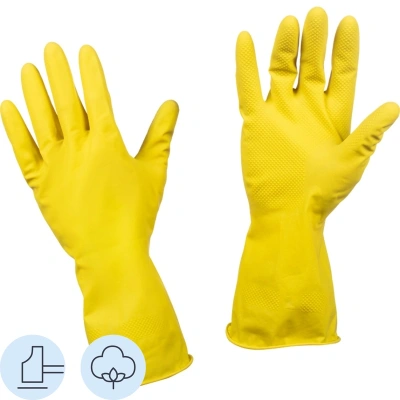 Перчатки хозяйств. латексные с напылением (XL) желтые