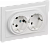 Розетка 2СП евро в/сборе 16А бел.Brite РС12-3-БрБ