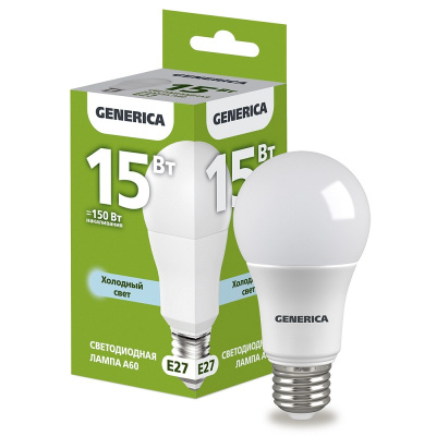 Лампа Софит 15Вт 6500К Е27 А60 Generica