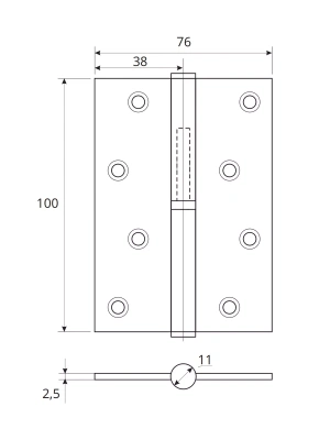 Петля Avers 100*70*2.5-B-АВ-R 2шт