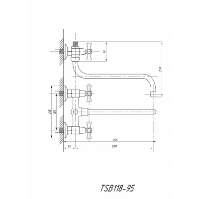 Смеситель для ванны TSB 118-95 Подольск