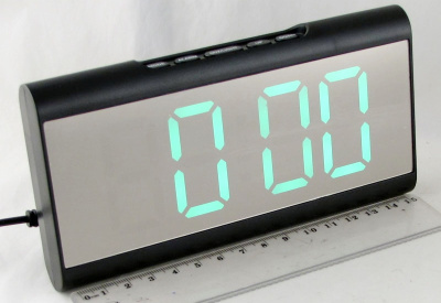 Часы-будильник эл. DS-6098-2 зелён.цифры