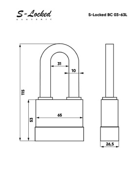 Замок навесной S-Locked ВС 03-63L-5кл. влагозащищенный