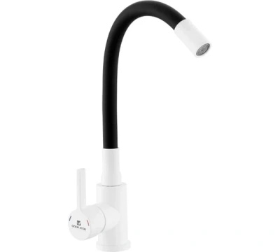 Смеситель для кухни G016093 с гиб.черным изливом