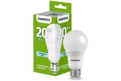Лампа Софит 20Вт 6500К Е27 А60 Generica 1647606