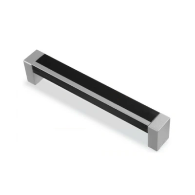 Ручка-рейлинг С19/128 пластик металлик/металлик+дуб Венге