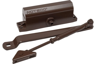 Доводчик дверной NOTEDO DС-080-НО с фиксацией коричневый 60-100кг