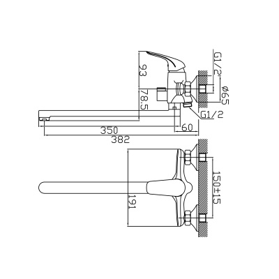 Смеситель для ванны AVRORA Glade AV3030