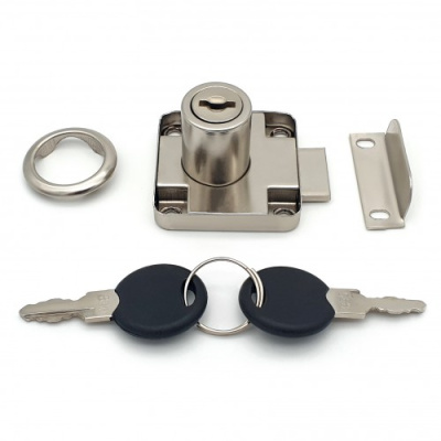 Замок мебельный 138 хром 19х22 мм+планка