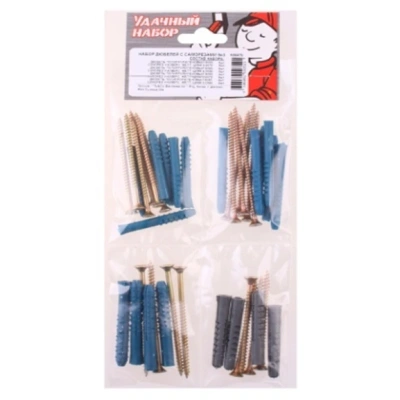 №3 Набор дюбелей с саморезами 40шт