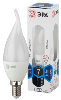 Лампа ЭРА 7W ВXS 4К Е-14