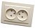 Розетка 2СП Эрна PSТ10-9013-02 сл/кость 