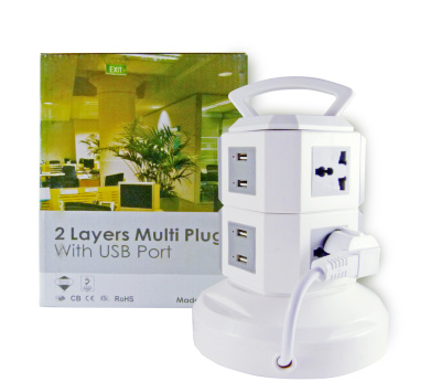 Сет.фильтр стойка 2Layers Multi Plug 3м*6роз.