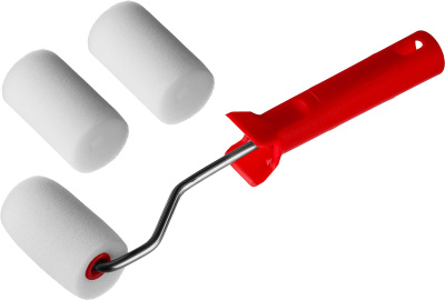 Валик поролоновый мини 65мм+2шубки 0363-06